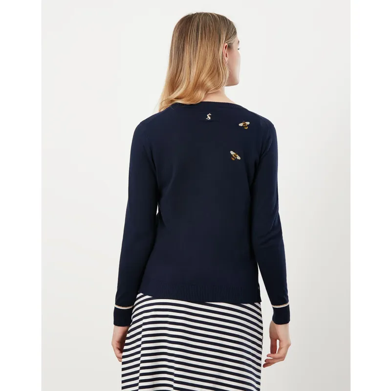 Joules Miranda Intarsia Crew Neck Jumper - Navy Bee-3