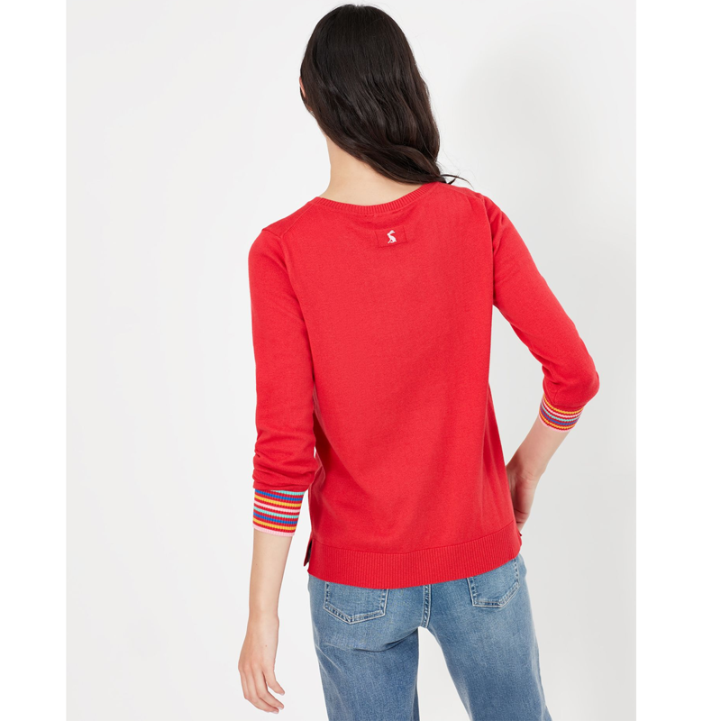 Joules Miranda Intarsia Crew Neck Jumper - Red-2