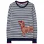 Joules Miranda Intarsia Crew Neck Stripe Jumper - Navy Cream