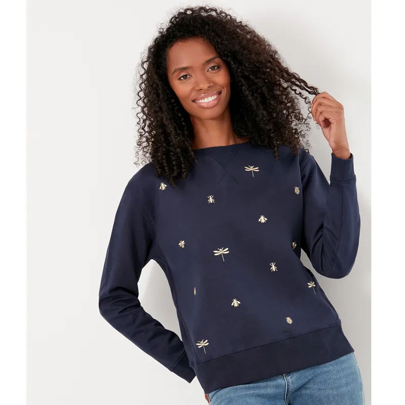 Joules Monique Embroidered Crew Neck Sweatshirt - Bugs Embroidery-3