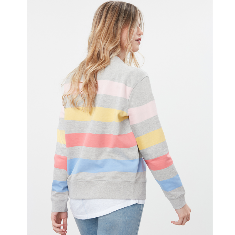 Joules Monique Crew Neck Sweatshirt - Grey Marl Stripe-1