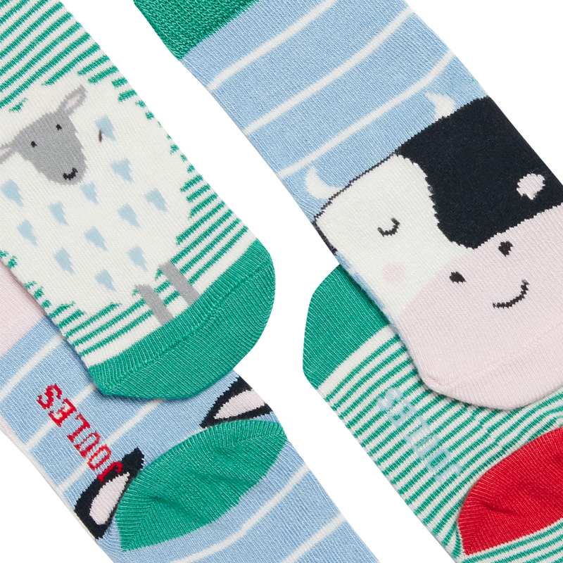 Joules Neat Feet 2 Pack Character Baby Socks - Sheep Cow-2