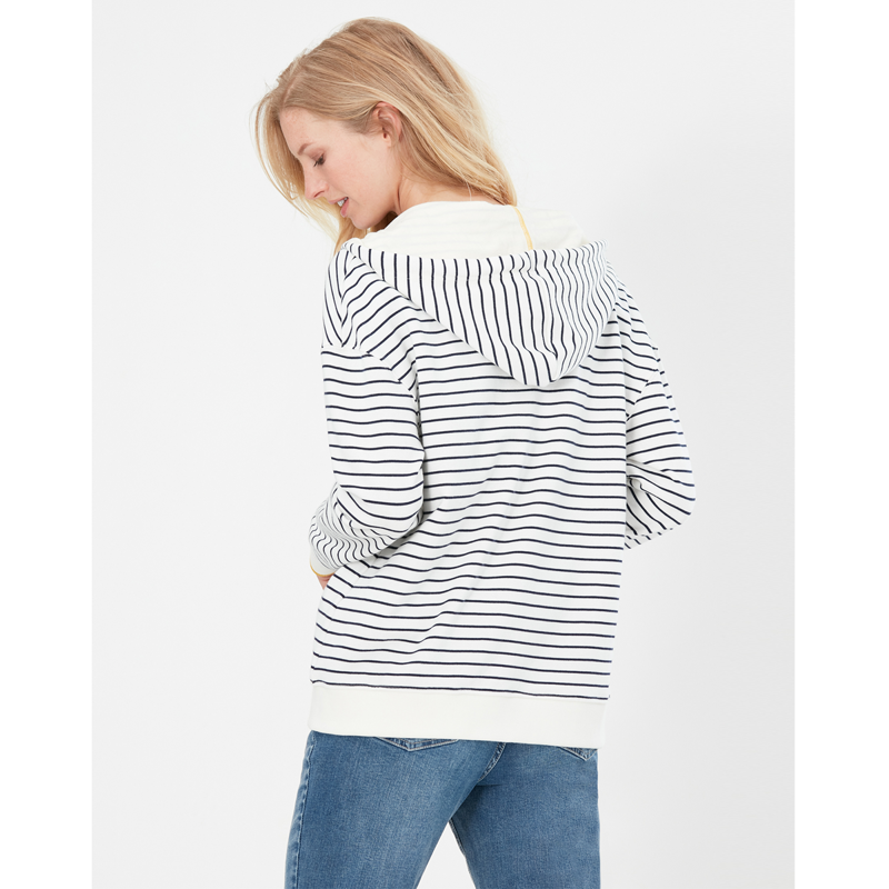 Joules Oakham Zip Through Sweatshirt - Cream Navy Bee-2