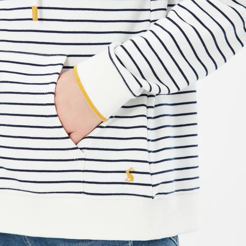 Joules Oakham Zip Through Sweatshirt - Cream Navy Bee-4