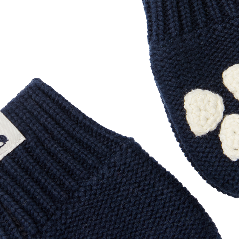 Joules Paws Pawprint Knitted Mittens - French Navy-2