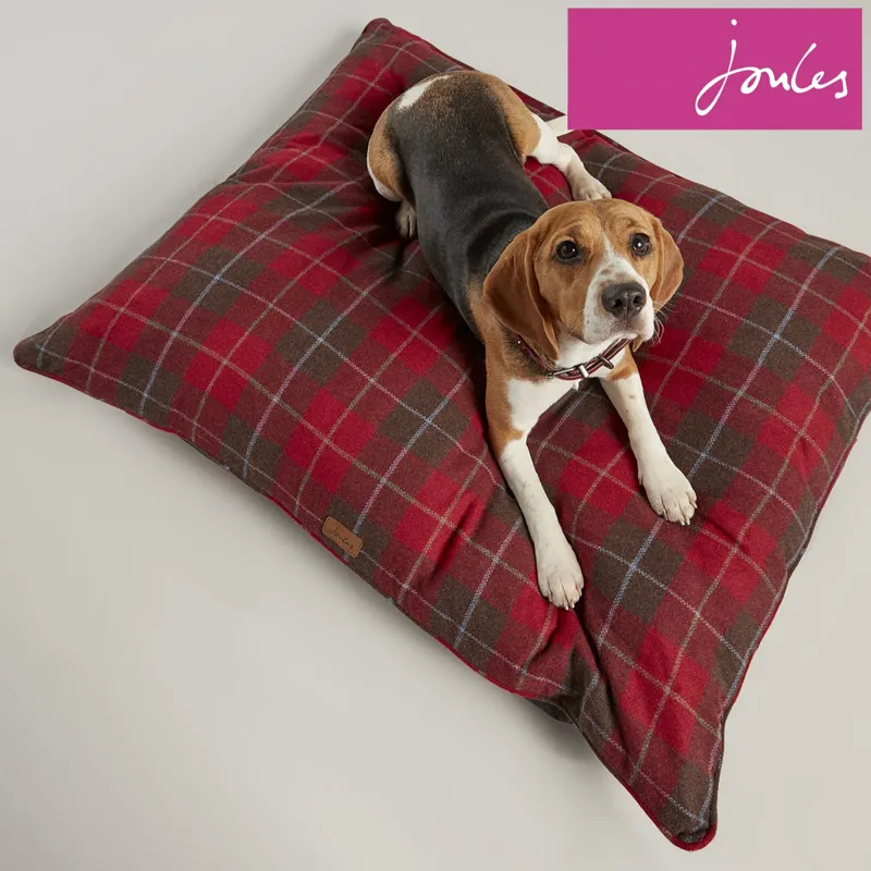 Joules Dog Mattress Red Tweed