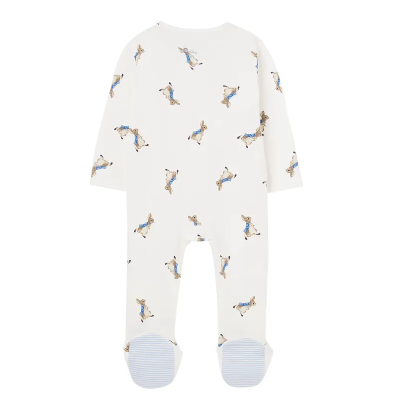 Joules Peter Rabbit Zippy Babygrow - White Peter Rabbit-1