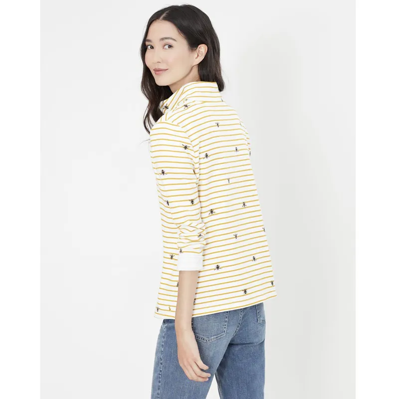 Joules Pip Print Casual Half Zip Sweatshirt - Yellow Stripe Bee-2