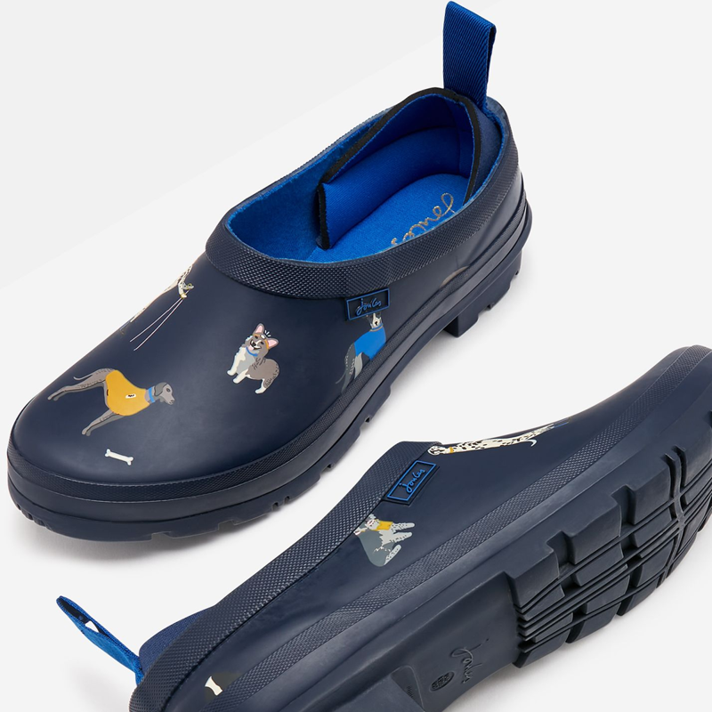 Joules Pop On Printed Welly Clog - Navy Dog-3