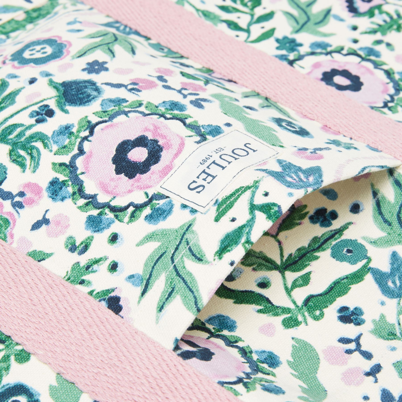 Joules Promenade Beach Bag - Cream Floral-2