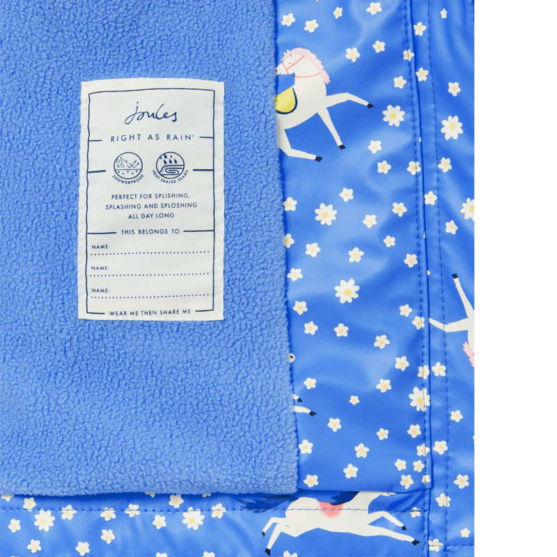 Joules Raindance Waterproof Recycled Print Jacket - Blue Horse Spot-2