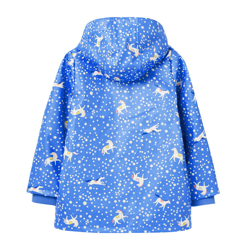 Joules Raindance Waterproof Recycled Print Jacket - Blue Horse Spot-3