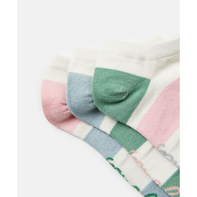 Joules Rilla Ladies 3 Pack Socks - Cream Multi Stripe-1