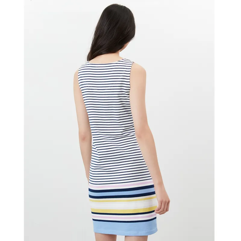Joules Riva Sleeveless Jersey Dress - Blue Multi Stripe-2