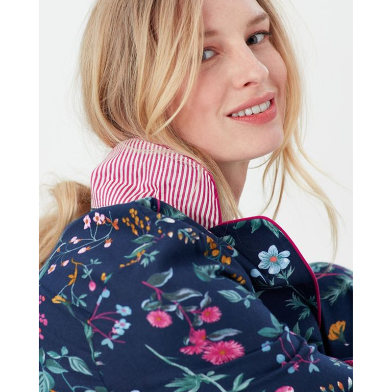 Joules Sleeptight Light Pyjama Set - Navy Ditsy Florals-5