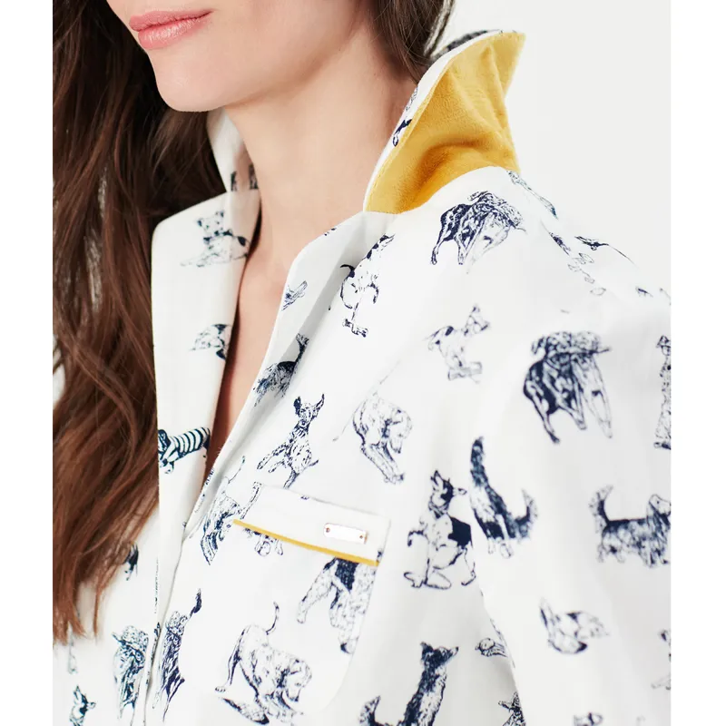 Joules Sleeptight Brushed Cotton Pyjama Set - Cream Play Dogs-2