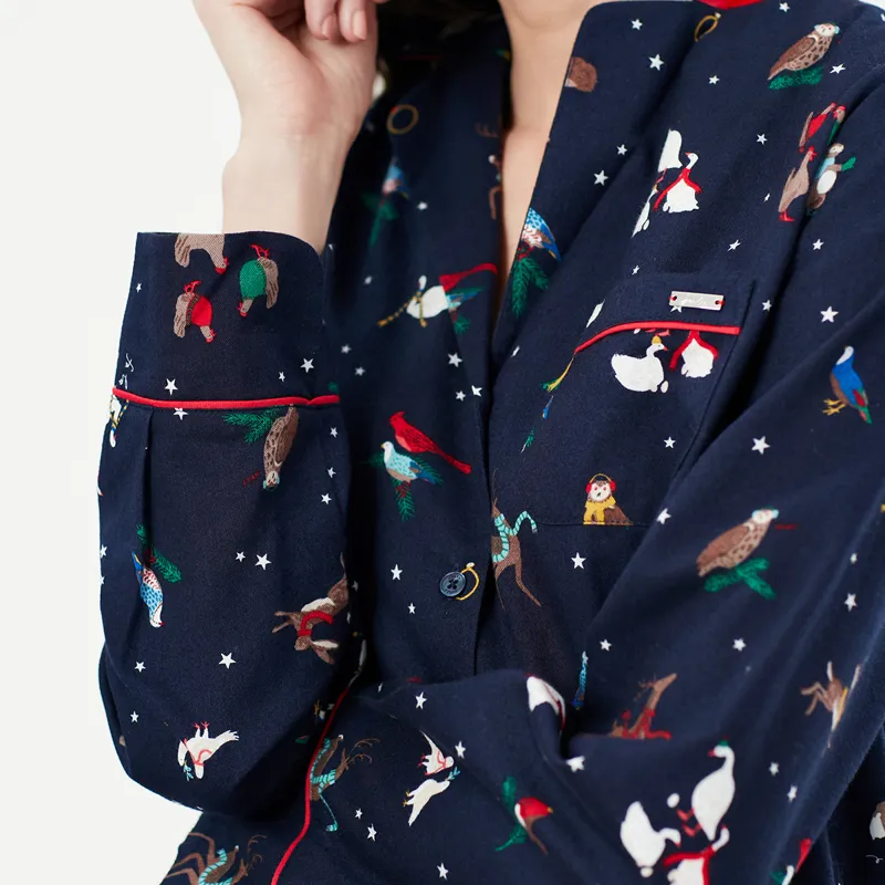 Joules Sleeptight Brushed Cotton Pyjama Set - Xmas Animals-3