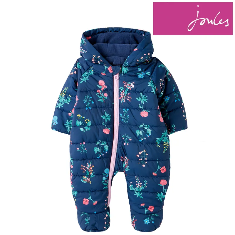 Joules Snuggle Padded Pramsuit - Blue Floral