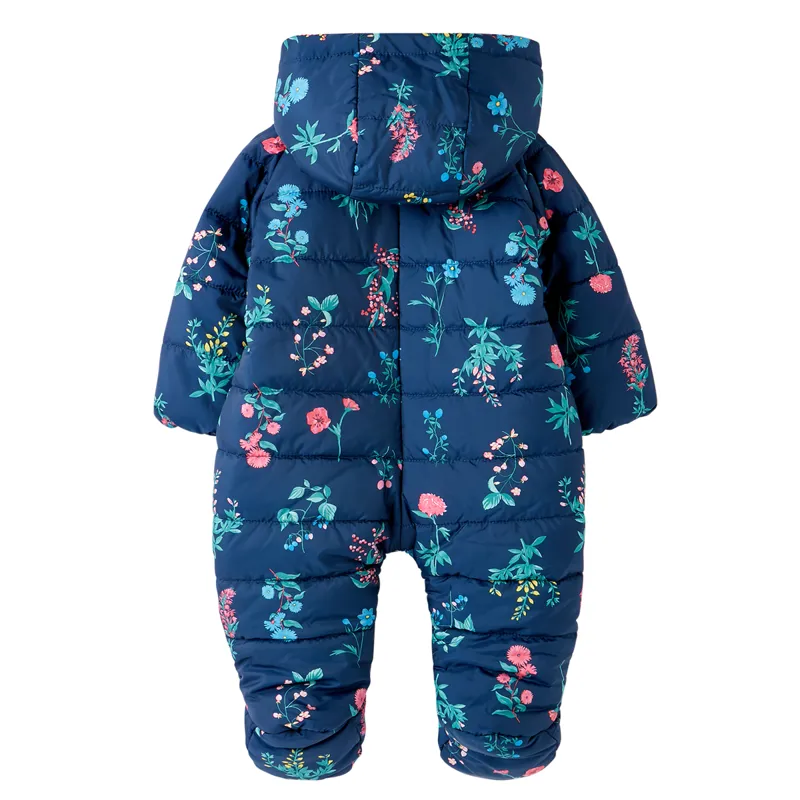 Joules Snuggle Padded Pramsuit - Blue Floral-1