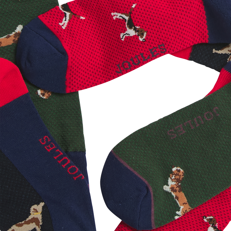 Joules Striking 3Pk Cotton Socks - Textured Dogs 3Pk-2