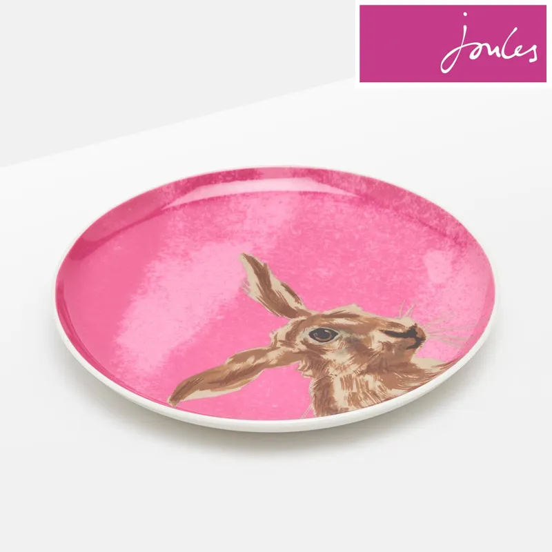 Joules Tea Plate with Print Detail Z - Brown Hare