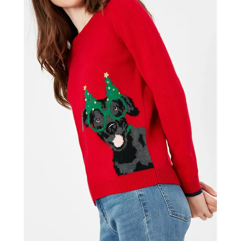 Joules The Cracking Festive Intarsia Jumper - Festive Dog-4