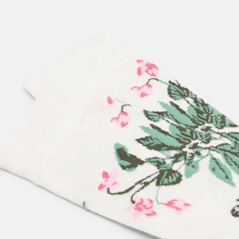 Joules Excellent Everyday Single Eco Vero Socks - Cream Floral-2