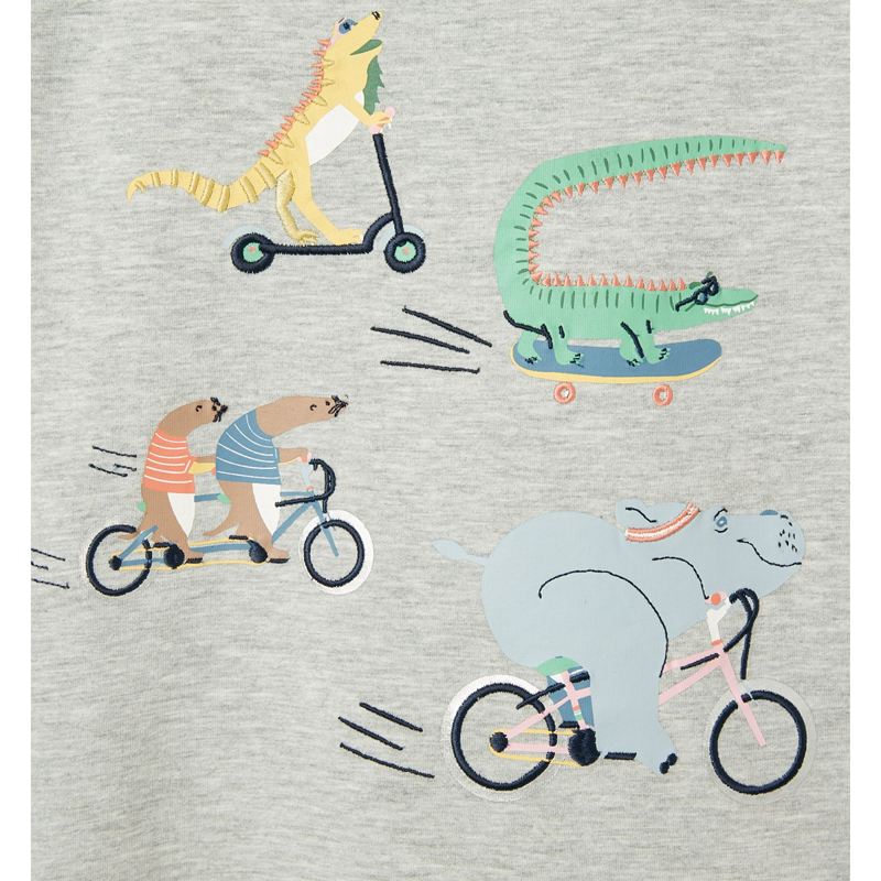 Joules Zack Hotch Potch Children's T-Shirt - Grey Marl-3
