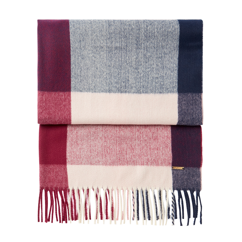 Joules Farah Check Scarf - Cream Pink Check-4