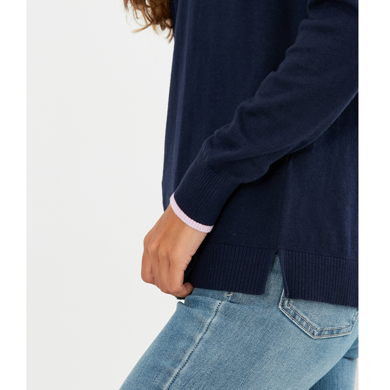 Joules Tina Embellished Crew Neck Jumper - Navy Fox-3