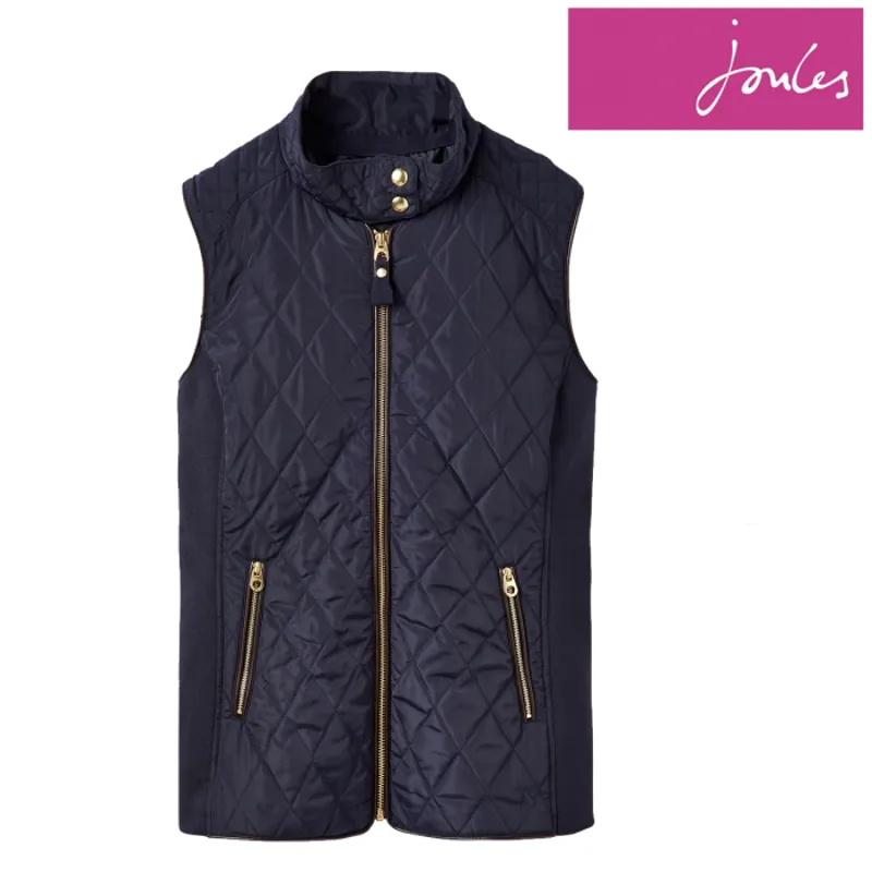 Joules Brookdale Ladies Quilted Gilet - Marine Navy-4