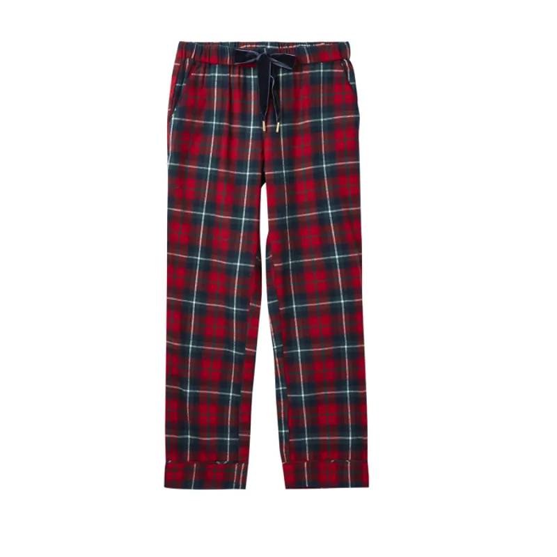 Joules Snooze Ladies Woven Pyjama Bottoms - Red Check-1