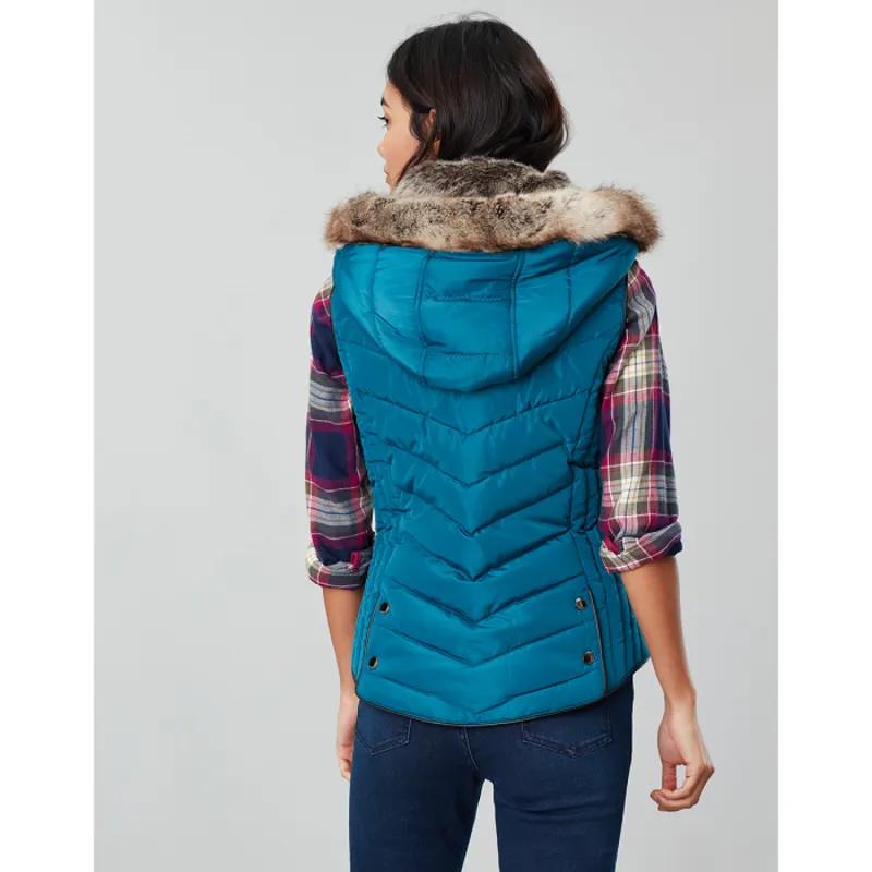 Joules Maybury Chevron Gillet With Hood - Dark Teal