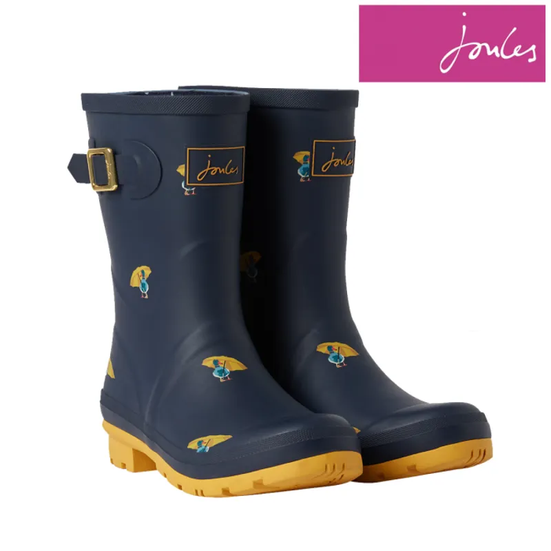 Joules Molly Mid Height Wellies - Navy Ducks-1