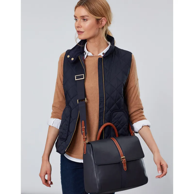 Joules Banbury Carriage Leather Tote Bag - French Navy-1