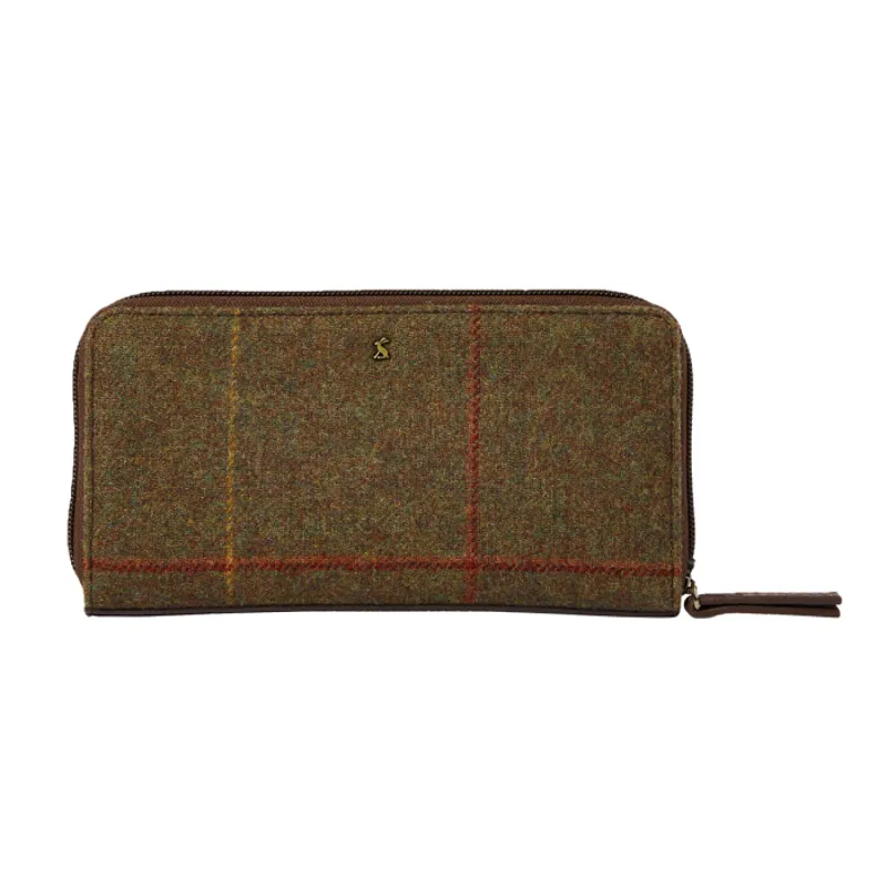 Fairford Tweed Zip Round Purse - Brown Tweed