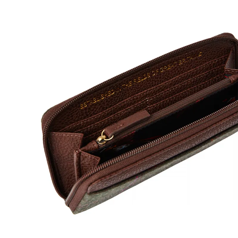 Fairford Tweed Zip Round Purse - Brown Tweed-1