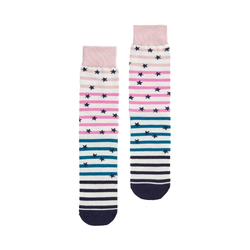 Joules Brilliant Bamboo Ladies Socks - Cream Slogan Stripe