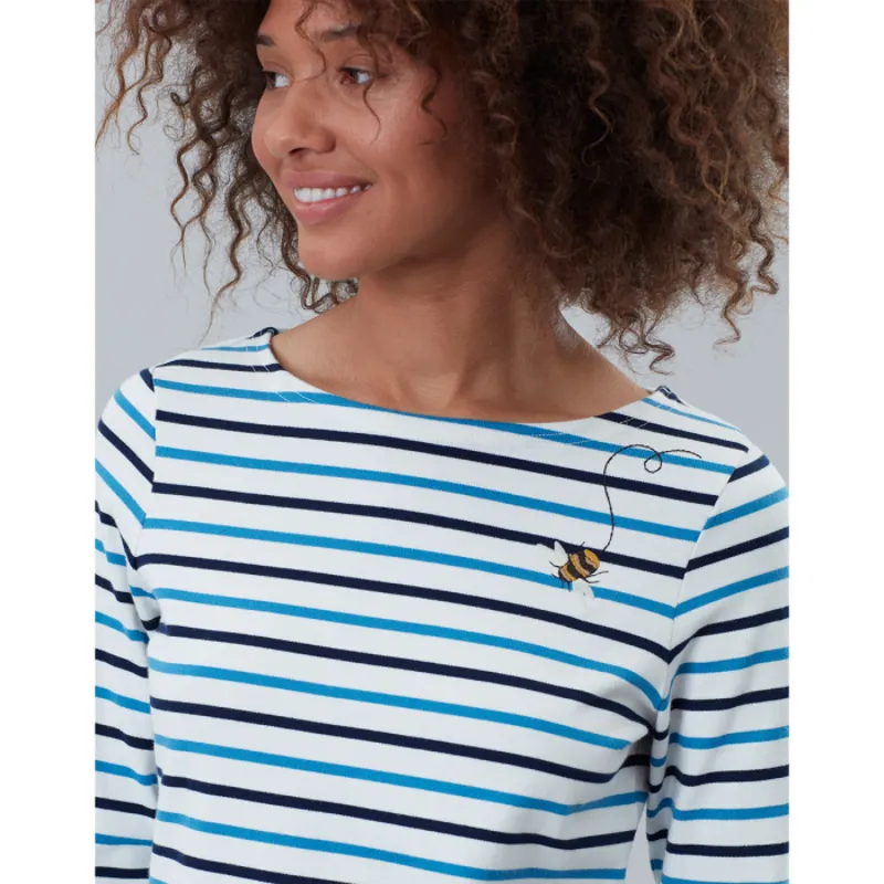 Joules Harbour Embroidered Jersey Top - Buzzing Bee Stripe