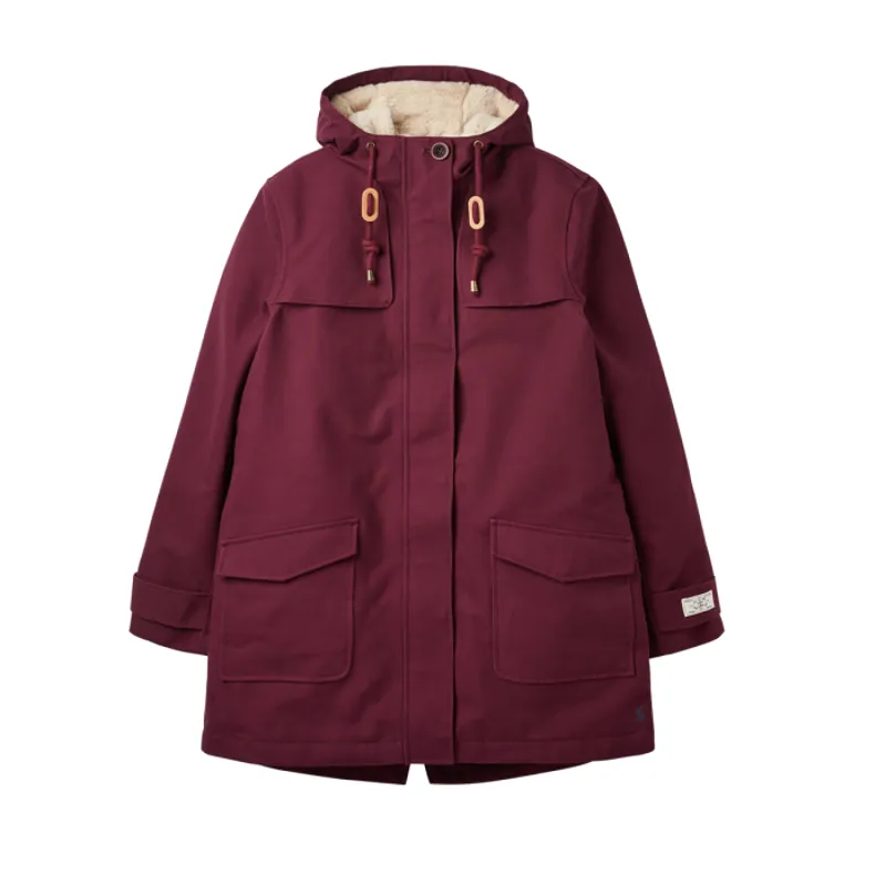 Joules Coast Cosy Fleece Lined Waterproof Jacket - Plum-2