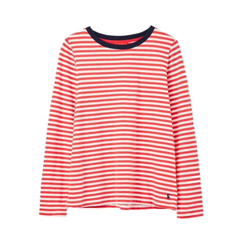Joules Selma Long Sleeve Jersey Top - Cream Red Stripe