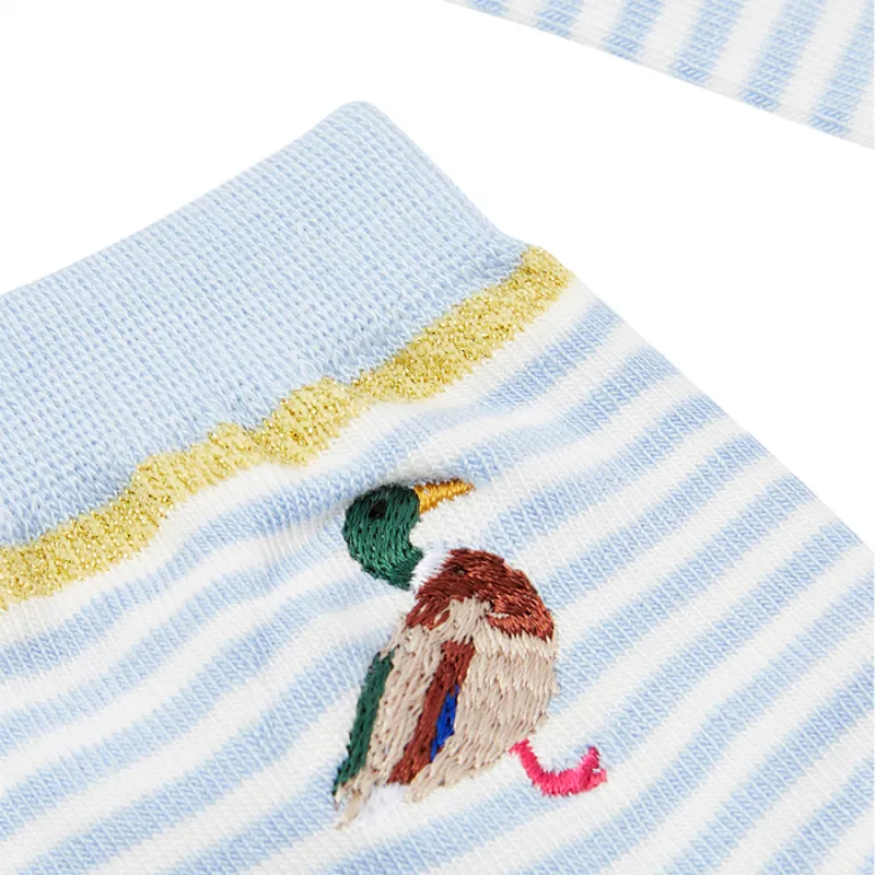 Joules Brill Bamboo Short Printed Socks - Mallard