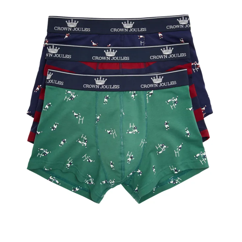 Joules Crown Joules Mens Boxer Shorts 3 Pack - Tackle