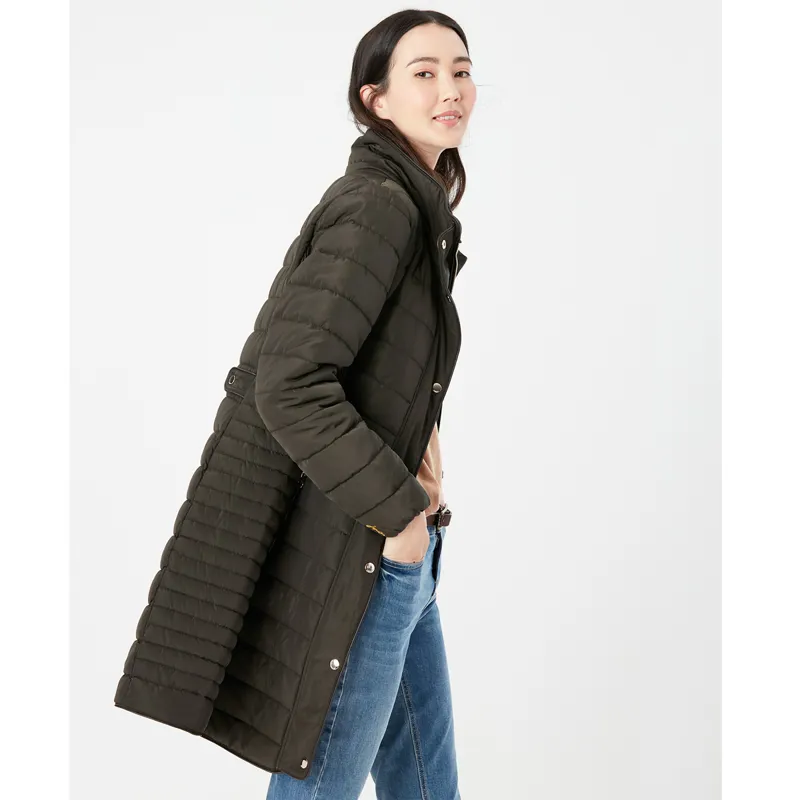 Joules Cherington Showerproof Longline Padded Coat - Heritage Green-2