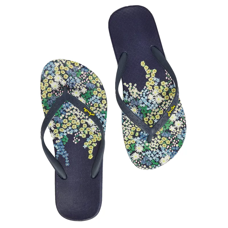 Joules Flip Flops - Navy Ditsy