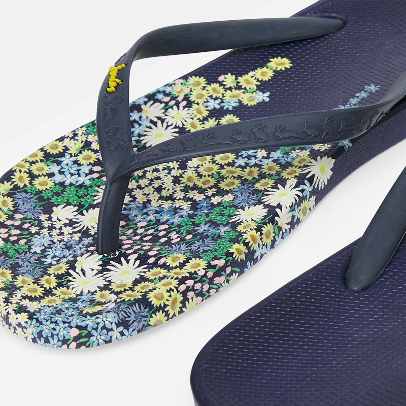 Joules Flip Flops - Navy Ditsy-1