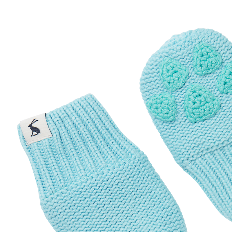 Joules Paws Pawprint Knitted Mittens - Blue-2
