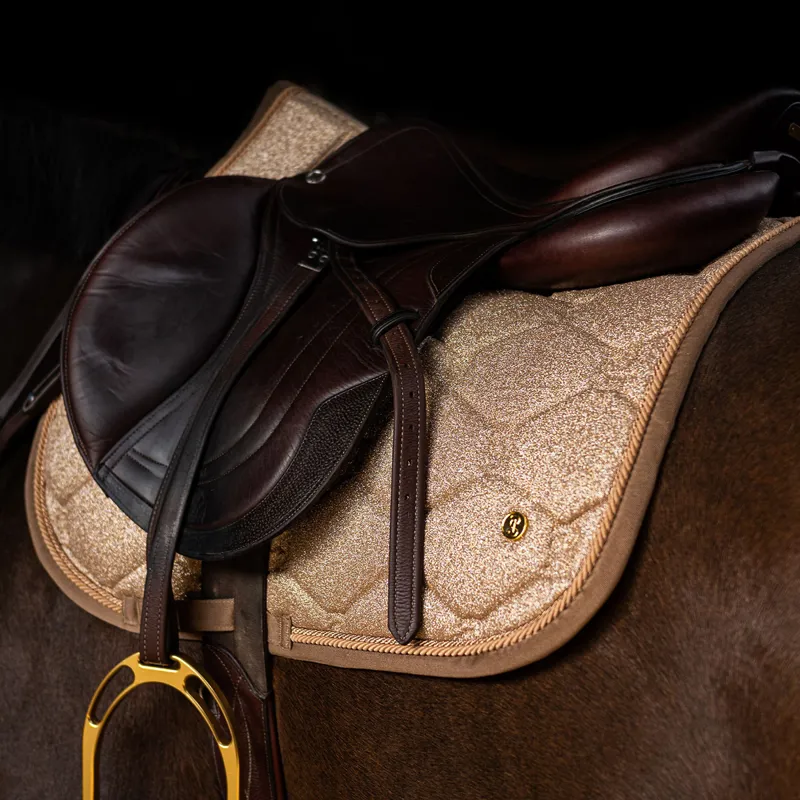 PS of Sweden Stardust Jump Saddle Pad - Dark Gold-1
