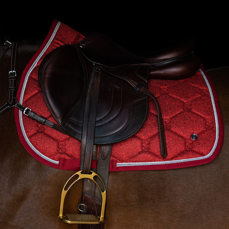 PS of Sweden Stardust Jump Saddle Pad - Dark Red-1