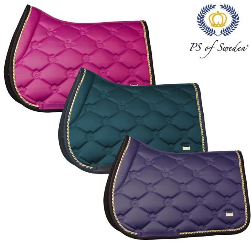 PS Of Sweden Monogram Jump Saddle Pad - Raspberry, Violet & Atlantic-2